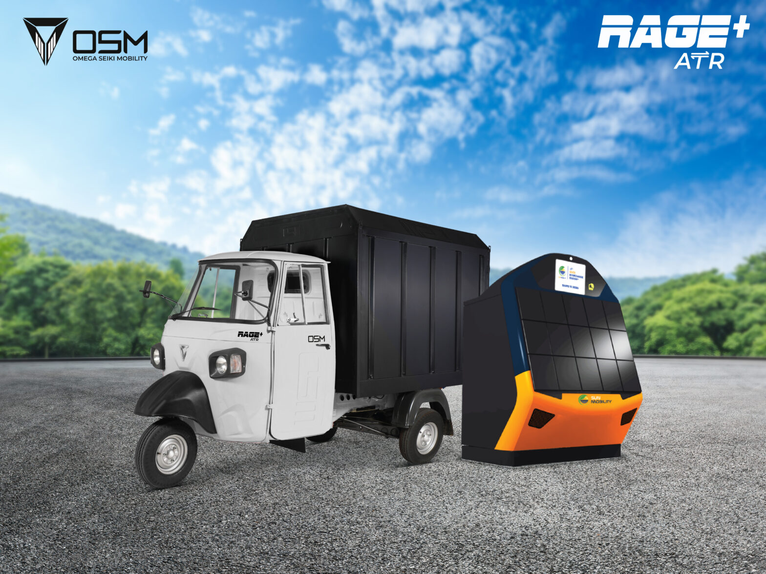 Rage+ ATR- Electric Three- wheeler with swappable battery.